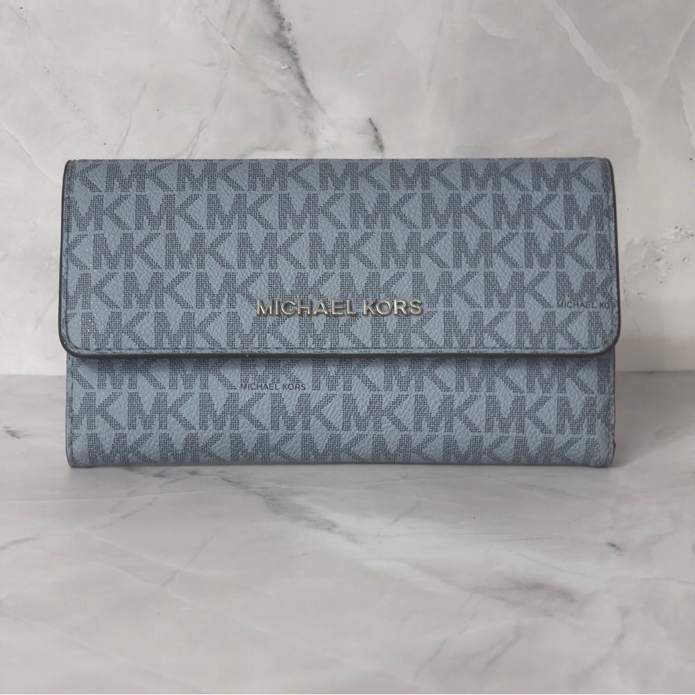 Michael Kors Trifold Wallet Pale Blue/Navy